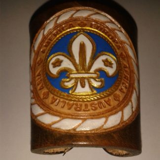 Anilha de couro Flor de Lis
